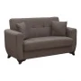 Sofa Bed Modesto pakoworld two seater with storage space brown fabric 155x84x83cm