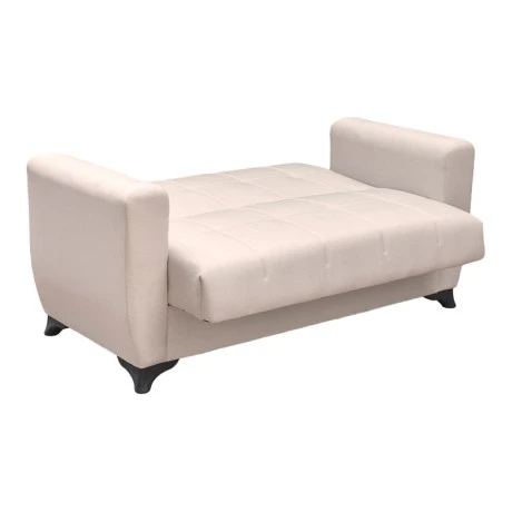 Sofa Bed Modesto pakoworld two seater with storage space beige fabric 155x84x83cm