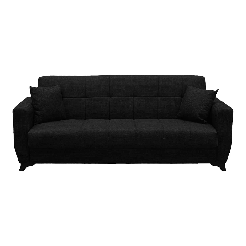 Sofa Bed Modesto pakoworld three seater with storage space anthracite fabric 215x84x83cm
