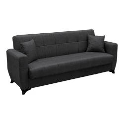 Sofa Bed Modesto pakoworld three seater with storage space grey fabric 215x84x83cm