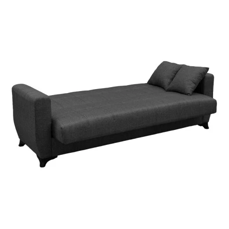 Sofa Bed Modesto pakoworld three seater with storage space grey fabric 215x84x83cm