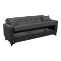Sofa Bed Modesto pakoworld three seater with storage space grey fabric 215x84x83cm
