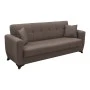 Sofa Bed Modesto pakoworld three seater with storage space brown fabric 215x84x83cm