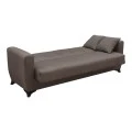 Sofa Bed Modesto pakoworld three seater with storage space brown fabric 215x84x83cm