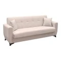Sofa Bed Modesto pakoworld three seater with storage space beige fabric 215x84x83cm