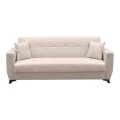 Sofa Bed Modesto pakoworld three seater with storage space beige fabric 215x84x83cm
