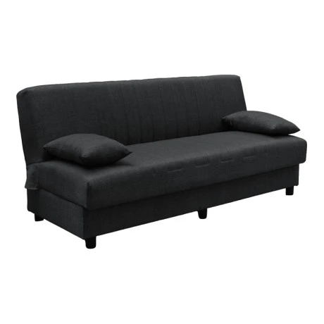 Three seater sofabed Romina pakoworld with storege space grey fabric 180x75x85cm