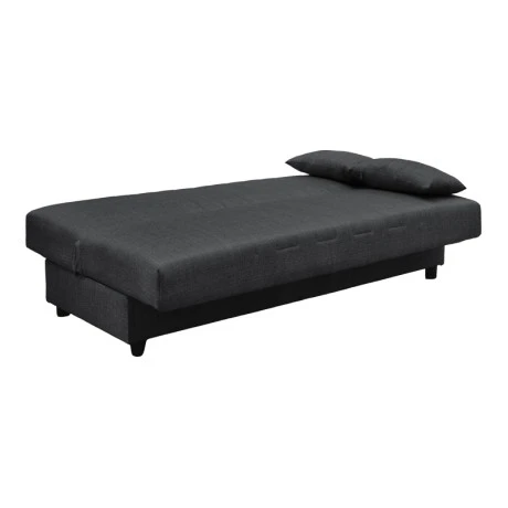 Three seater sofabed Romina pakoworld with storege space grey fabric 180x75x85cm