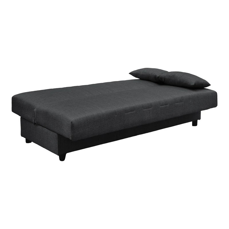 Three seater sofabed Romina pakoworld with storege space grey fabric 180x75x85cm