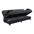 Three seater sofabed Romina pakoworld with storege space grey fabric 180x75x85cm