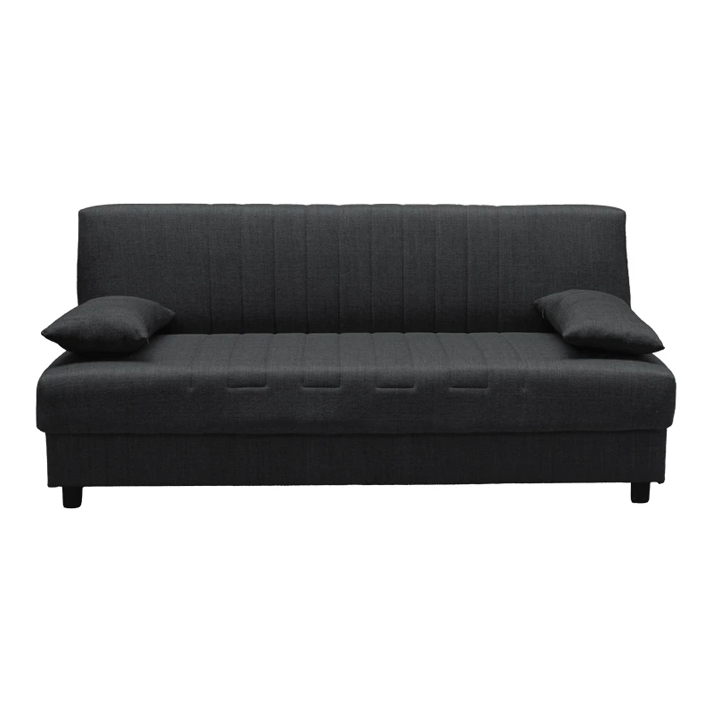 Three seater sofabed Romina pakoworld with storege space grey fabric 180x75x85cm