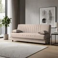 Καναπές Κρεβάτι Romina pakoworld τριθέσιος με αποθηκευτικό χώρο μπεζ ύφασμα 180x75x85εκ