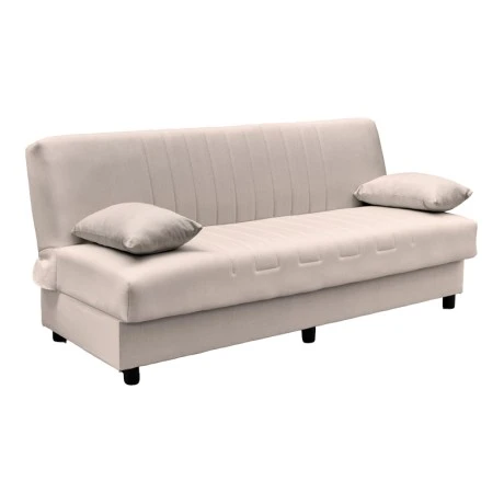 Three seater sofabed Romina pakoworld with storege space beige fabric 180x75x85cm