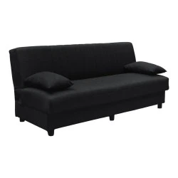 Three seater sofabed Romina pakoworld with storege space dark grey fabric 180x75x85cm