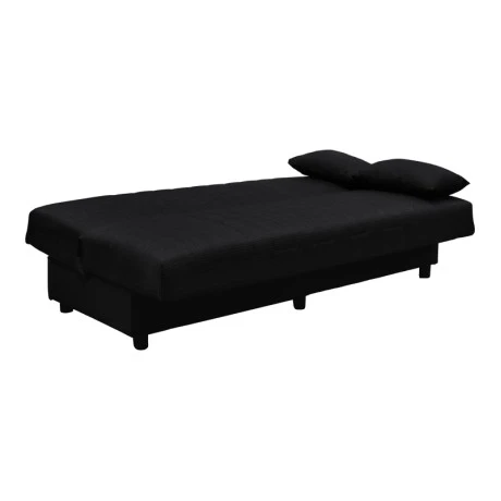 Three seater sofabed Romina pakoworld with storege space dark grey fabric 180x75x85cm