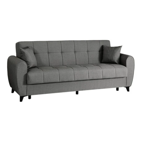 3-seater sofabed Lincoln pakoworld with storage space anthracite fabric 226x84x93cm