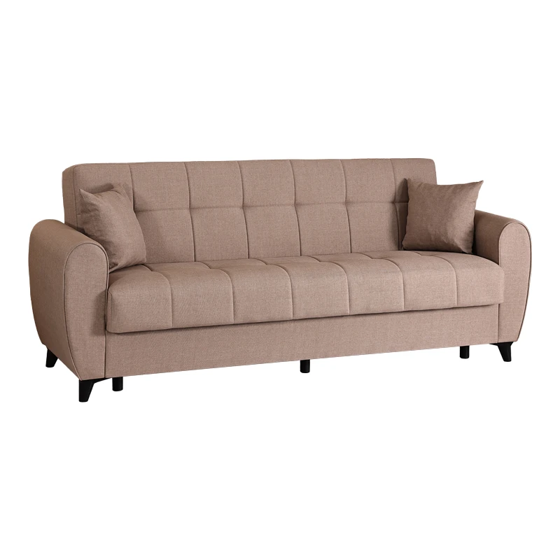 3-seater sofabed Lincoln pakoworld with storage space beige fabric 226x84x93cm