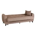 3-seater sofabed Lincoln pakoworld with storage space beige fabric 226x84x93cm