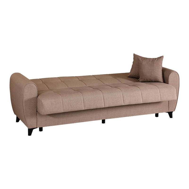 3-seater sofabed Lincoln pakoworld with storage space beige fabric 226x84x93cm