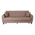 3-seater sofabed Lincoln pakoworld with storage space beige fabric 226x84x93cm