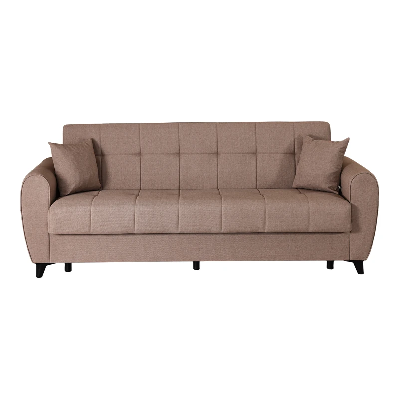 3-seater sofabed Lincoln pakoworld with storage space beige fabric 226x84x93cm