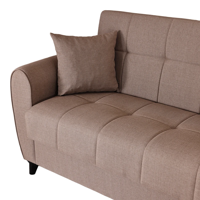 3-seater sofabed Lincoln pakoworld with storage space beige fabric 226x84x93cm