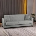 3-seater sofabed Modesto pakoworld with storage space grey fabric 213x84x86cm