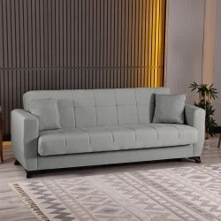 3-seater sofabed Modesto pakoworld with storage space grey fabric 213x84x86cm
