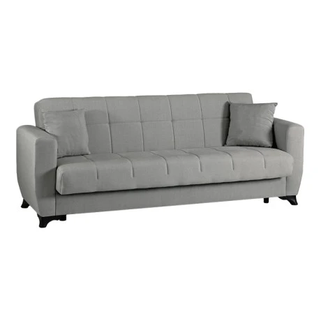 3-seater sofabed Modesto pakoworld with storage space grey fabric 213x84x86cm