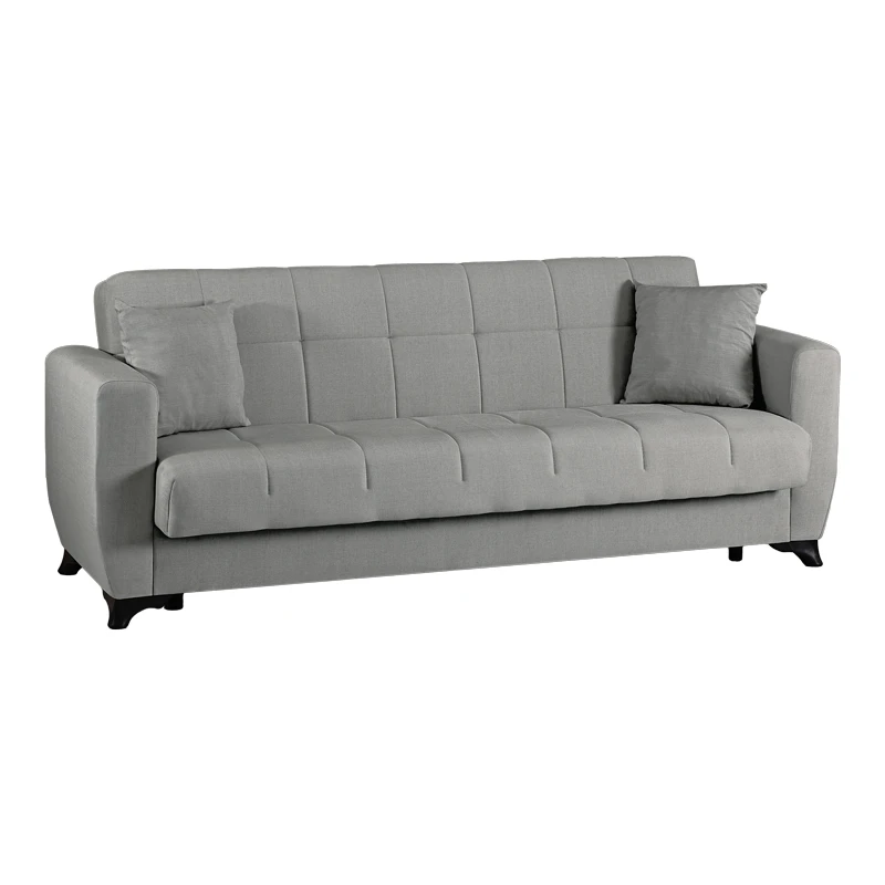 3-seater sofabed Modesto pakoworld with storage space grey fabric 213x84x86cm