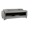 3-seater sofabed Modesto pakoworld with storage space grey fabric 213x84x86cm