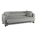3-seater sofabed Modesto pakoworld with storage space grey fabric 213x84x86cm