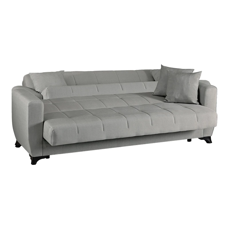 3-seater sofabed Modesto pakoworld with storage space grey fabric 213x84x86cm