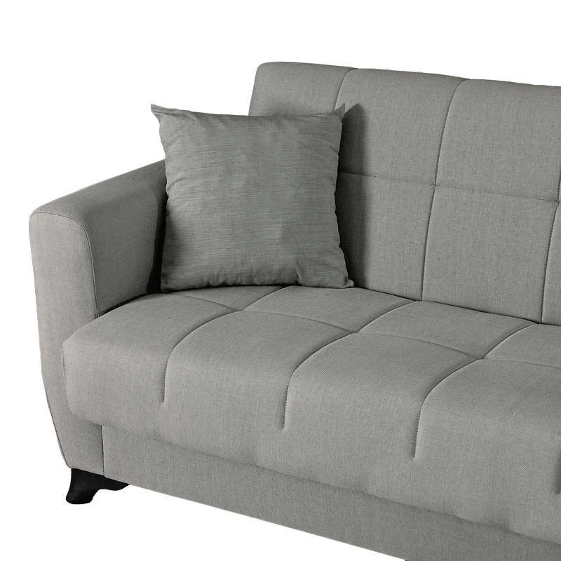 3-seater sofabed Modesto pakoworld with storage space grey fabric 213x84x86cm