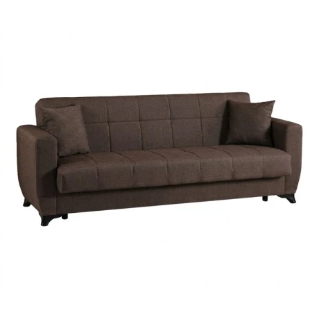 3-seater sofabed Modesto pakoworld with storage space brown fabric 213x84x86cm