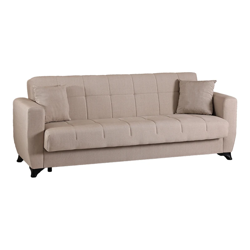 3-seater sofabed Modesto pakoworld with storage space cream fabric 213x84x86cm