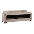 3-seater sofabed Modesto pakoworld with storage space cream fabric 213x84x86cm