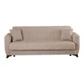 3-seater sofabed Modesto pakoworld with storage space cream fabric 213x84x86cm