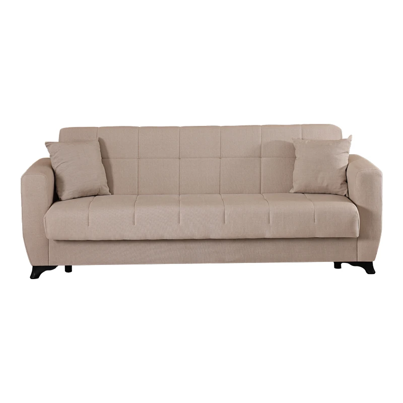 3-seater sofabed Modesto pakoworld with storage space cream fabric 213x84x86cm