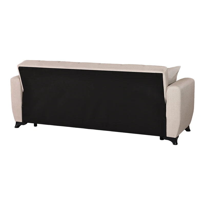 3-seater sofabed Modesto pakoworld with storage space cream fabric 213x84x86cm