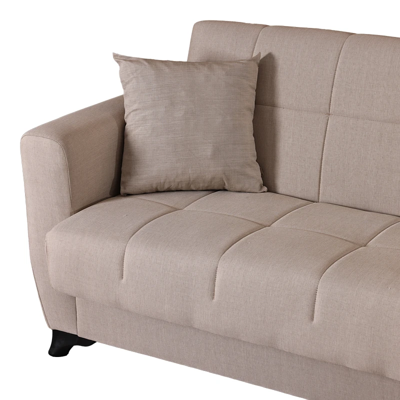 3-seater sofabed Modesto pakoworld with storage space cream fabric 213x84x86cm