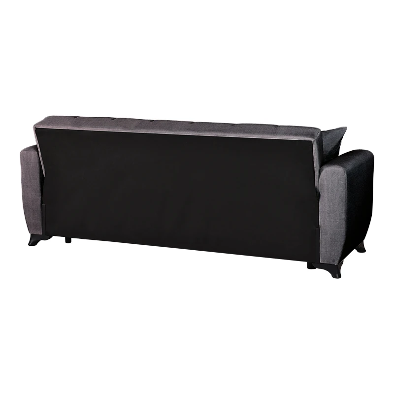 3-seater sofabed Modesto pakoworld with storage space black fabric 213x84x86cm