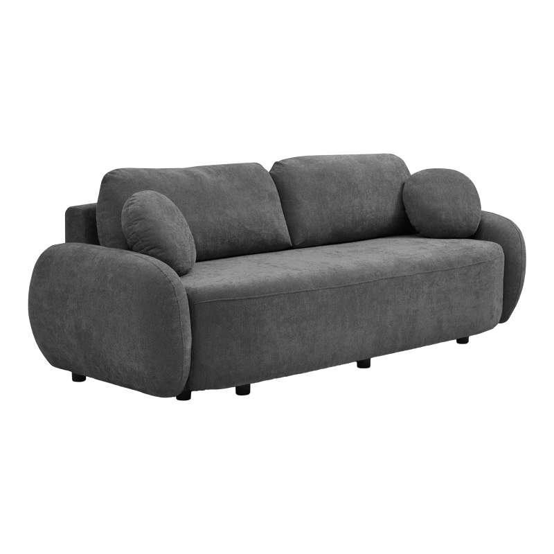 Three-seater sofabed with storage space Sereno pakoworld anthracite fabric 233x91x82cm