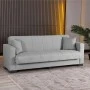 3-seater sofabed Vox pakoworld with storage space light grey fabric 210x84x83cm