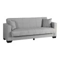 3-seater sofabed Vox pakoworld with storage space light grey fabric 210x84x83cm