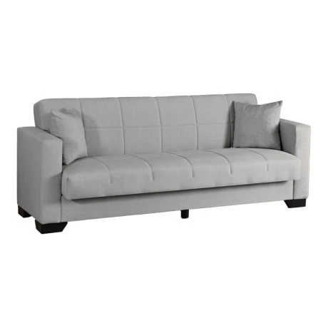 3-seater sofabed Vox pakoworld with storage space light grey fabric 210x84x83cm