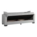 3-seater sofabed Vox pakoworld with storage space light grey fabric 210x84x83cm