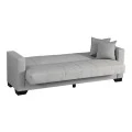 3-seater sofabed Vox pakoworld with storage space light grey fabric 210x84x83cm