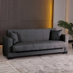 3-seater sofabed Vox pakoworld with storage space anthracite fabric 210x84x83cm