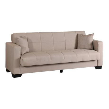 3-seater sofabed Vox pakoworld with storage space cream fabric 210x84x83cm